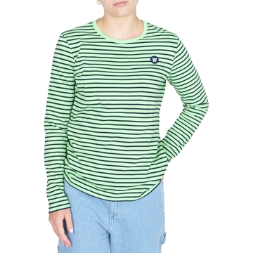 Wood Wood Double A Tee Kim l/s Pale Green/Navy Stripes