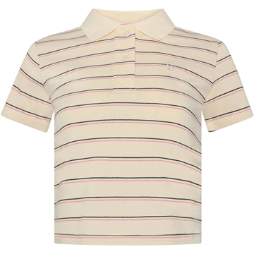 Grunt Liv Stripe SS Polo Tee Cream