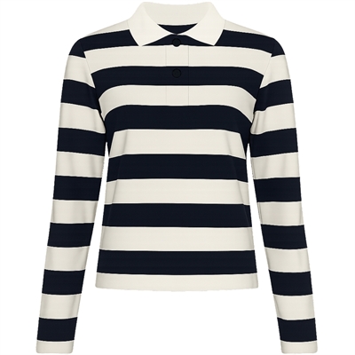 Grunt Ante Stripe LS Polo Tee Navy