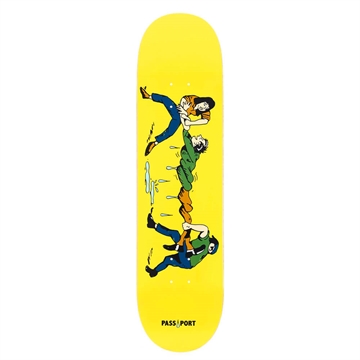 Pass Port Skateboard deck Times are tough squeeze yellow