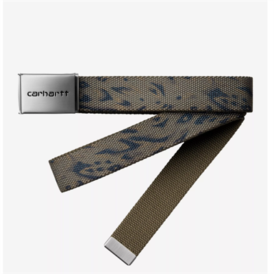 Carhartt WIP Clip Belt Chrome Duck Feather Print Cypress