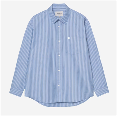 Carhartt WIP l/s Keene Shirt Stripe Curacao