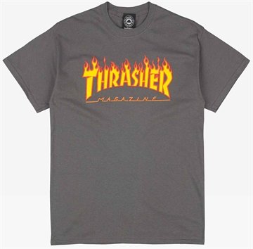 Thrasher tee voksen Flame logo charcoal 349,-