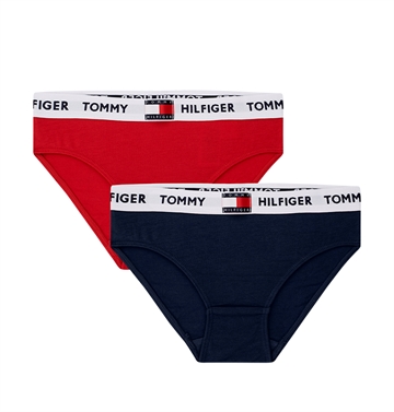 Tommy Hilfiger Trusser Girls 2P Bikini 0348 Navyblazer/Tangored