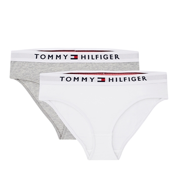 Tommy Hilfiger Trusser Girls 2P Bikini 0382 Greyheather/White