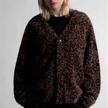 Wasted Paris Cheetah Cardigan Fudge Burgundy Camo