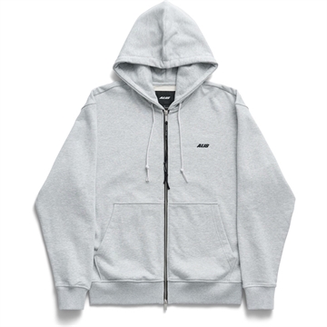 Alis Aaron Hoodie W/Zipper & Logo Grey Melange