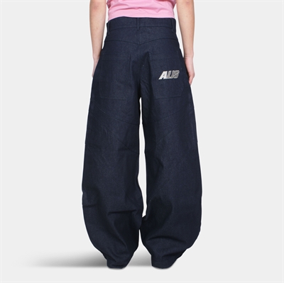 Alis Danie Barrel Denim Pants Solid Blue