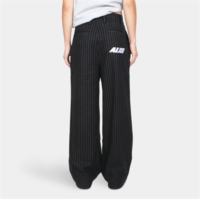 Alis Phylli Loose Fitted Chino Pants Black Pinstripe