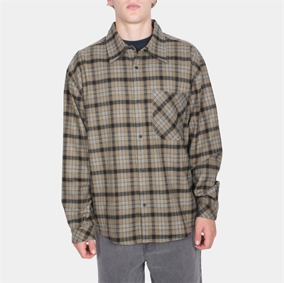 Alis Syril Long Sleeved Oversized Shirt Sand/Blue Tartan