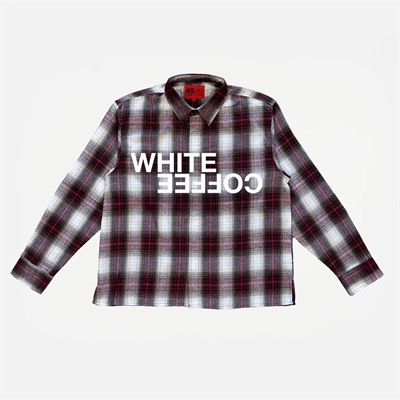 White Coffee Logo Flannel Shirt Bordeaux - Sælges kun i butikken i Holstebro