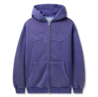 Butter Goods Hoodie Zip Thru Mineral wash Prussian