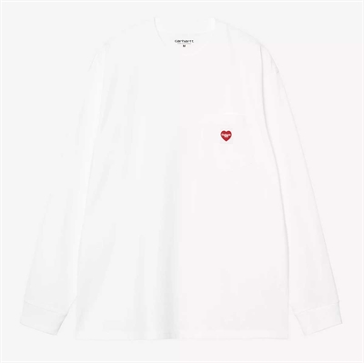 Carhartt WIP W´ L/S Heart Patch T-shirt White / Red