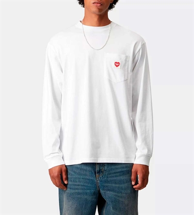 Carhartt WIP l/s Pocket Heart T-shirt White / Red
