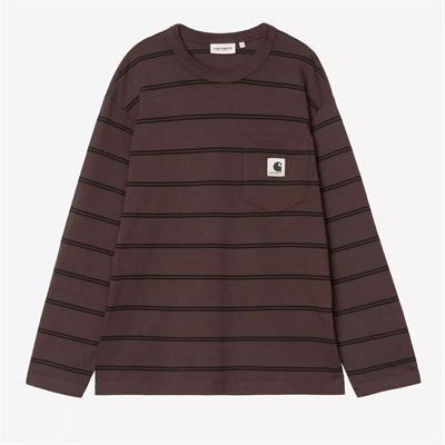 Carhartt WIP W Cardona Pocket l/s T-shirt Cardona Stripe / Natural / Palisander