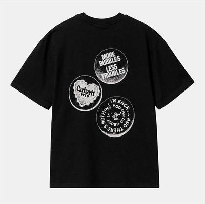 Carhartt WIP T-shirt s/s Pins Black / White stone washed