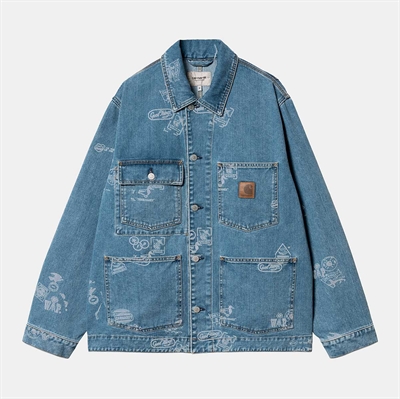 Carhartt WIP Jacket Stamp Print Blue Bleached