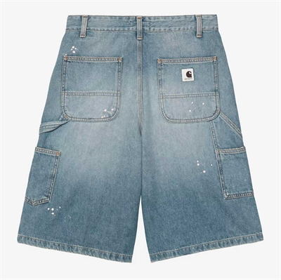 Carhartt WIP W´ Nixon Double Knee Short Blue Destroy Wash / Splatter