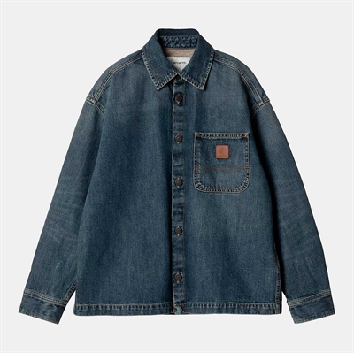 Carhartt WIP Shirt Jacket Lovilia W Blue Dirty Used Wash