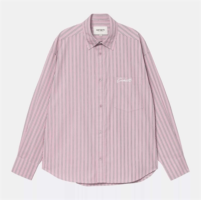 Carhartt WIP W l/s Grimsby Shirt Stripe Pink Fog