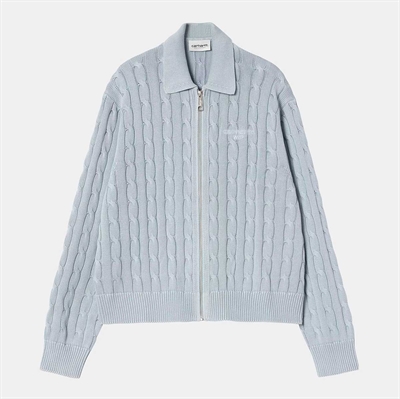 Carhartt WIP W Carter Sweater Jacket Blue Fog Garment Dyed