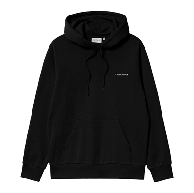 Carhartt WIP Hooded Sweatshirt Script Embroidery Black / White