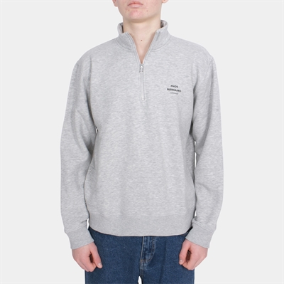 Mads Nørgaard Sweatshirt Mix Crewie Half Zip Grey Melange