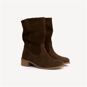 DICO Støvler Julia Calf Suede Dark Brown