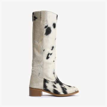 DICO Støvler Ann Cow Fur Black & White Shades