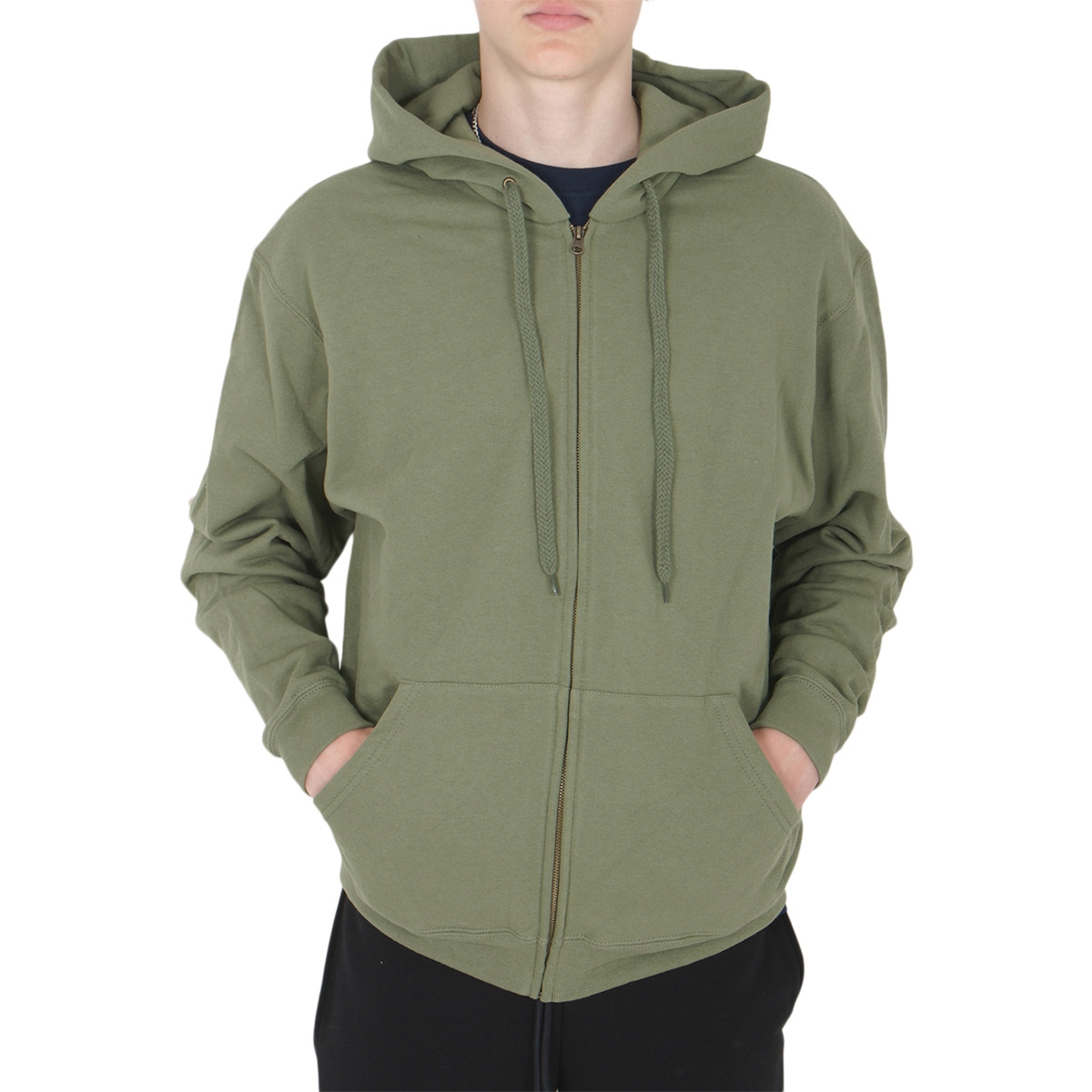 fruit of the loom olive hoodie