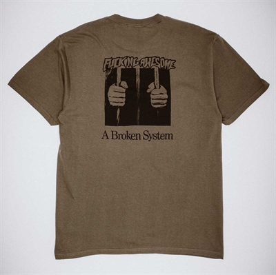 Fucking Awesome T-shirt A Broken System Short Sleeve Tee - Olive