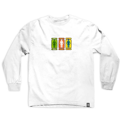 Girl Skateboards T-shirt Hand Shakers l/s White