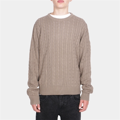 Grunt Kabelstrik Sweater Tue Nature Melange