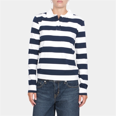 Grunt Ante Stripe LS Polo Tee Navy
