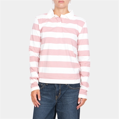 Grunt Ante Stripe LS Polo Tee Dusty Rose