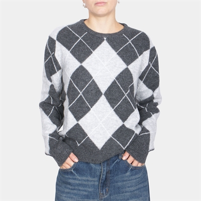 Grunt Birk Check Knit Dark Grey
