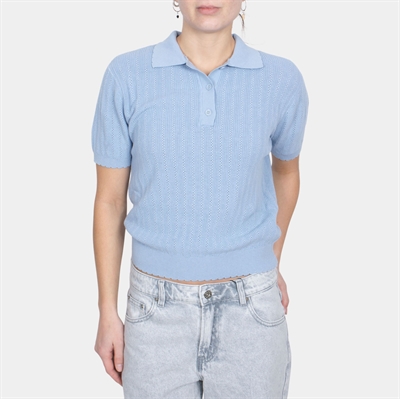 Grunt Seha Sap SS Polo Knit Light Blue