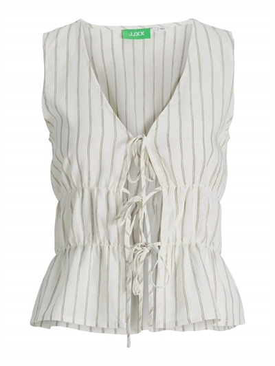 JJXX Almira Linen Blend Tie Top Silver Mink