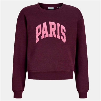 JJXX Girl Sweatshirt Tatum Terry Patch Crew Winetasting