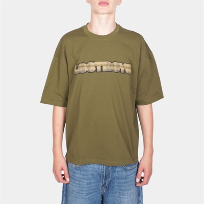 Lost Boys Archives Checkered Script Tee Moss Green