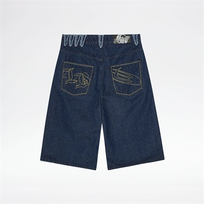 Lost Boys Archives Embroidery Shorts Indigo Blue