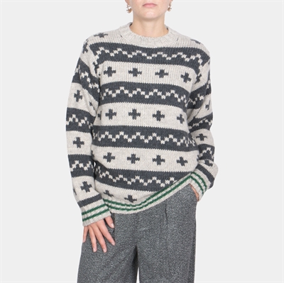 Mads Nørgaard Reykjavik Sweater Nature Melange/Charcoal Melange
