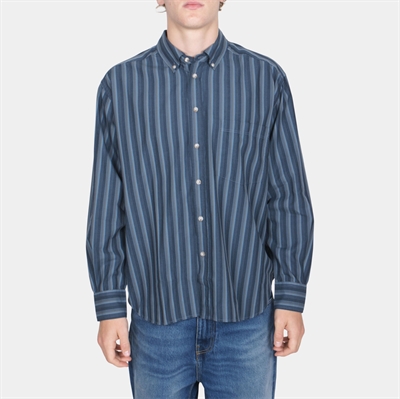 Polar Skate Co Ben LS Shirt Blue Stripe