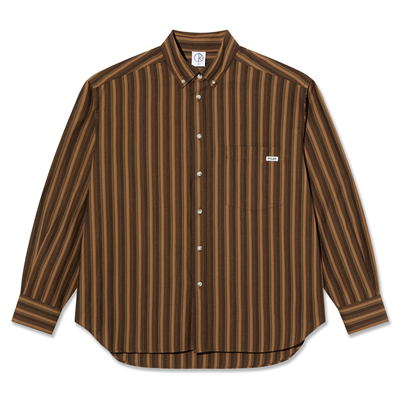 Polar Skate Co Shirt Ben l/s Brown Stripe