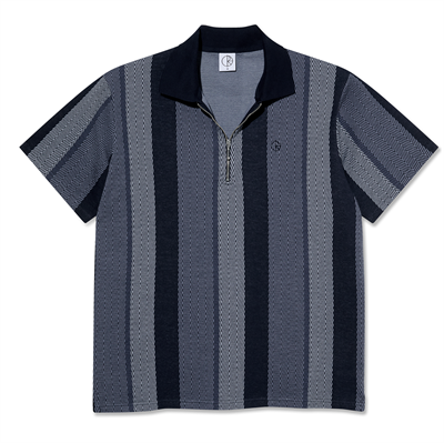 Polar Skate Co Polo Shirt Herringbone Blue