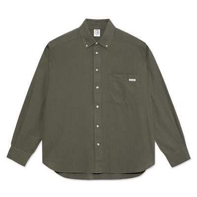 Polar Skate Co Ben LS Shirt Army Green Check