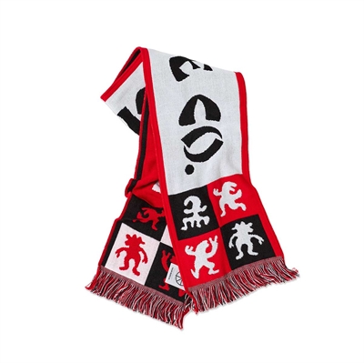 Polar Skate Co Football Scarf Checkers Red