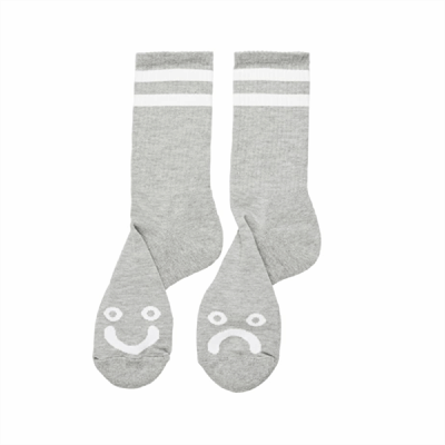 Polar Skate Co Socks Happy Sad Grey