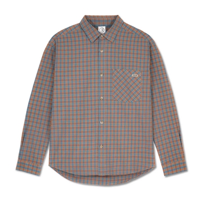 Polar Skate Co. Shirt Mitchell l/s Blue / Rust