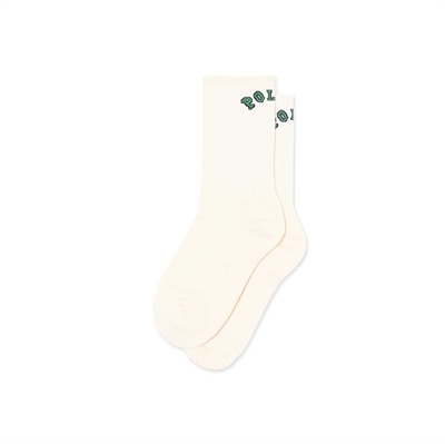 Polar Skate Co Rib Socks College Logo Cloud White